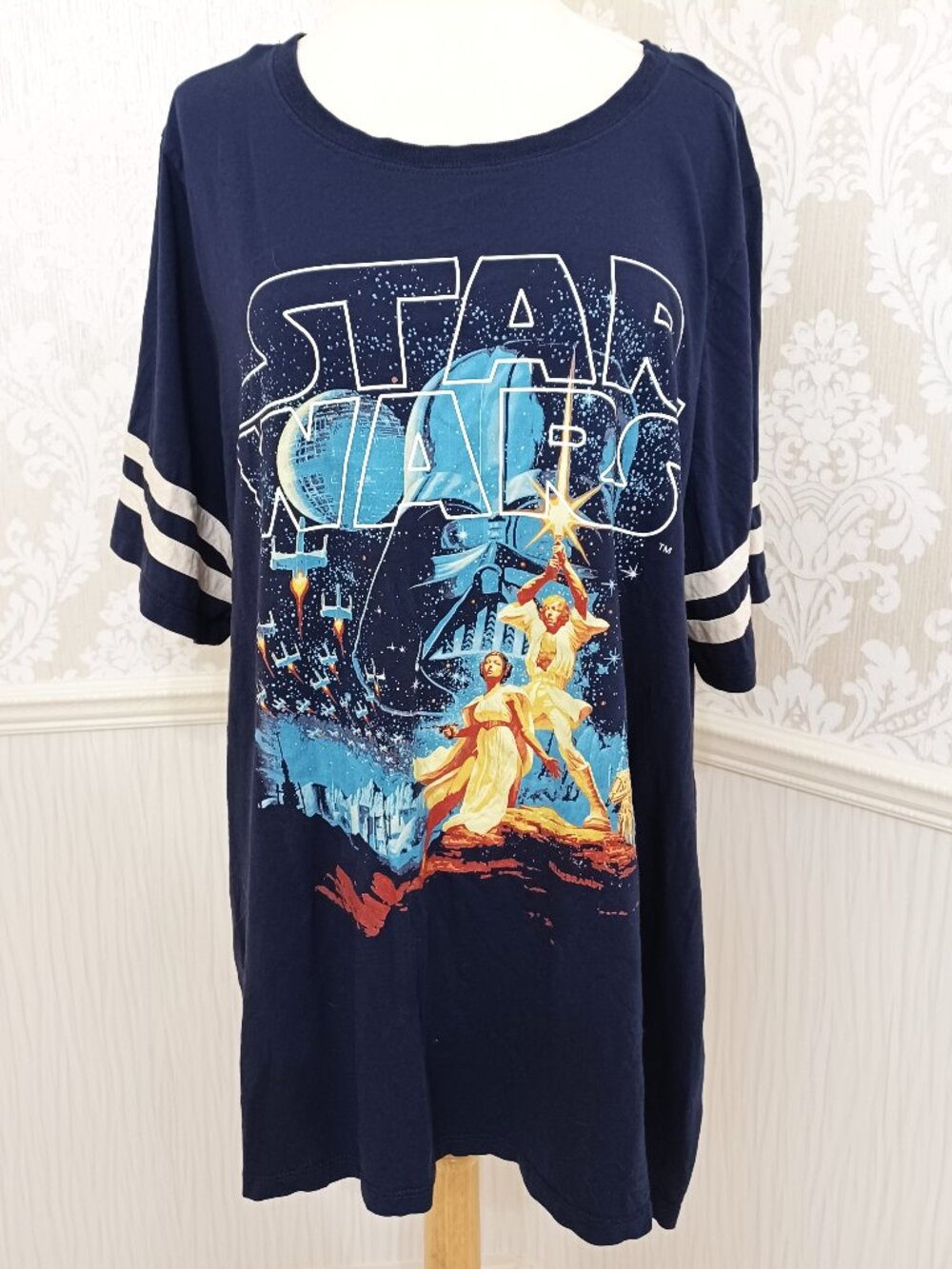Torrid Star Wars Classic Fit Football Tee - Heritage Cotton Navy Blue Size 3X
